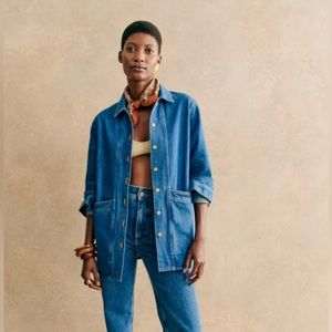 Sezane Denim Jacket Size Large